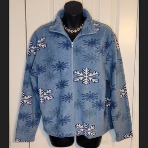 Nick & Sarah Fleece Snowflake Jacket Size M